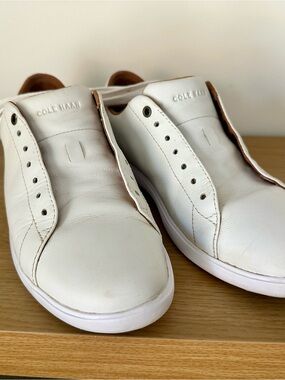 Cole Haan White Leather Grand OS Crosscourt Sneakers